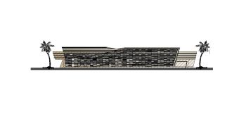 Architectural Office Building Elevation dwg. 