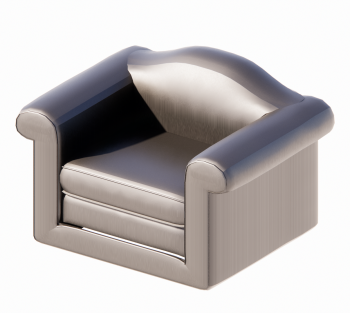 Gray leather armchair revit model