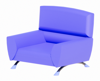 Blue leather Armchair  revit model