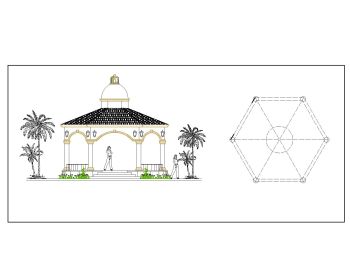 Asian Style Canopies Design for Parks .dwg_1