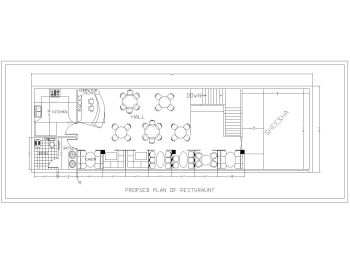 Asian Style Proposed Layout Plan of Restaurant .dwg