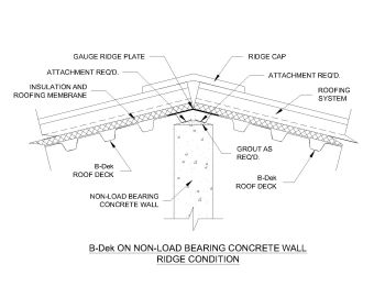 B-Deck on Non-Load Bearing Concrete Wall Ridge Condition .dwg