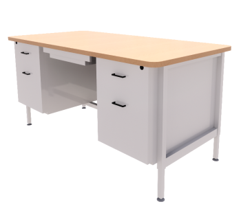 Computer desk with iron drawer revit model