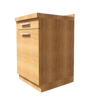 Wooden Base - 1 Drawer 1 Door revit model