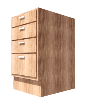Wooden base with 4 drawers revit model