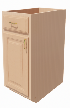 Wooden  base Cabinet 1_door_1_drawer_1_drawer_accessory_kit revit model