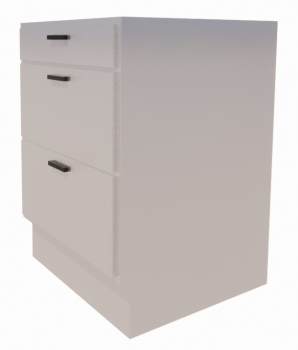 Base Cabinet - 3 Drawers revit model