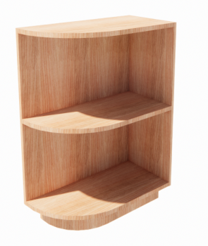 Wooden Base Cabinet - End w Shelves revit model