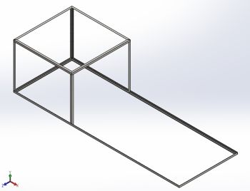 Base frame for solar water heater Solidworks model