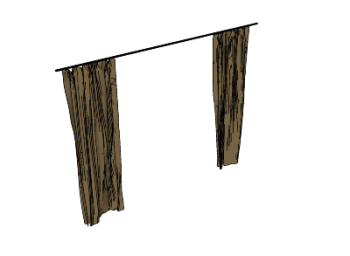 Basic brown long curtains(124) skp