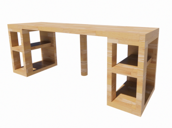 Wooden Basic work deck revit model