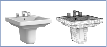 Semi pedestal basin design 3ds max model 