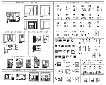 Ванная комната Коллекция Дизайн CAD