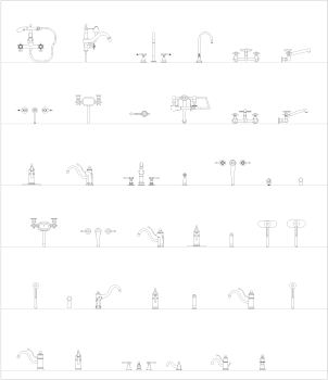 Bathroom faucets CAD collection 2 dwg