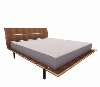 Bed with Slats revit model