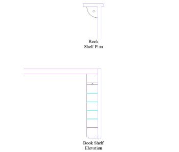  Book shelf Plan, Elevation dwg. 