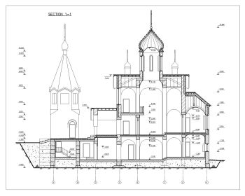 Brick Work Multi Level Church House Design Section .dwg-A