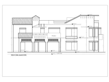 British Standard 3BHK House Design with Garage & Lounge Elevation .dwg_1