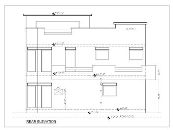 British Standard 3BHK House Design with Garage & Lounge Elevation .dwg_4