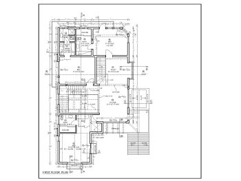 British Standard 3BHK House Design with Garage & Lounge First Floor Plan .dwg