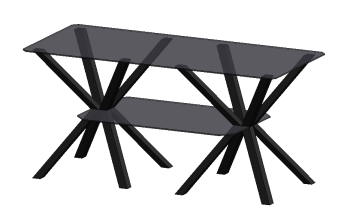 Buffet Table with black glass revit family
