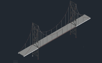 Cable Suspended Bridge 3D Realistic