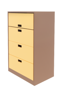 Cabinet File - Lateral 4 Drawers revit family