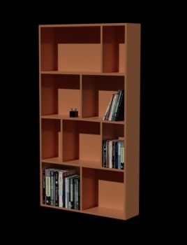 Cabinet 3D avec des livres