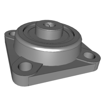 UCF206, Square-flanged bearing unit from grey cast with 4 fixing holes