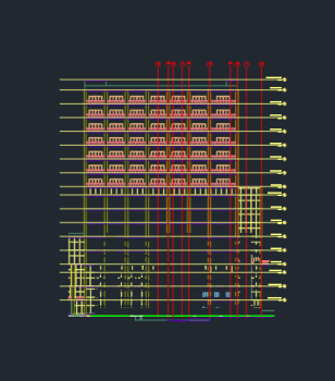 Studio apartments building section dwg