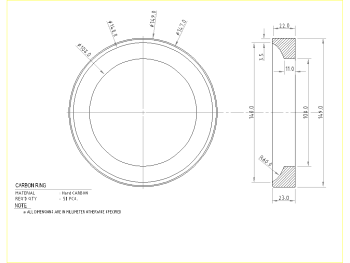 Carbon Ring for rotary joint .dwg drawing
