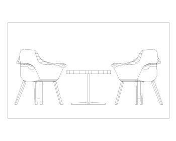 Chair with Tables for Coffee Shop & Hotels .dwg_3