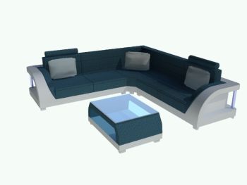 Elegance L leather sofa 3D 