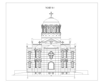 Church Design Byzantine Style Elevation .dwg_2