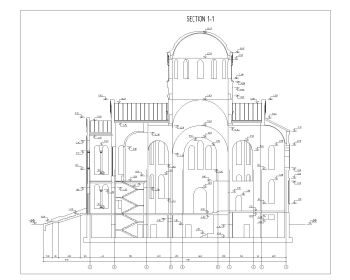 Church Design Byzantine Style Section .dwg_1