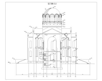 Church Design Byzantine Style Section .dwg_3