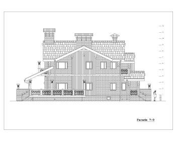 Classic Villa Design for Multi Levels Elevation .dwg_2