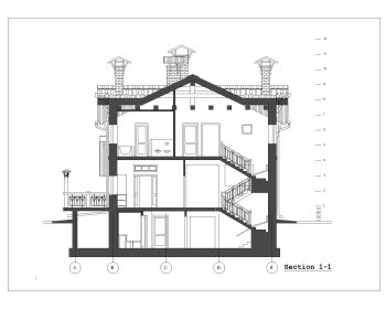 Classic Villa Design for Multi Levels Section_AA .dwg