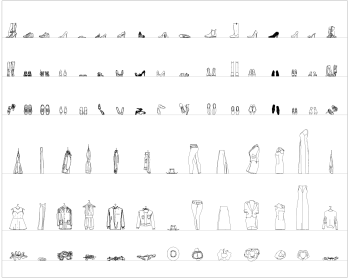 Clothes and shoes CAD collection dwg