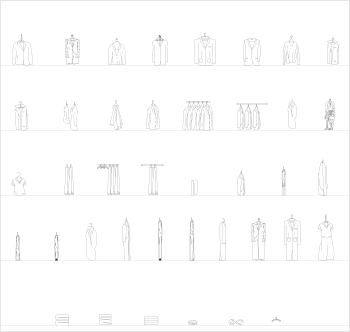 Clothes elevations CAD collection dwg