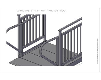 Commercial 3 Feet Ramp with Transition Tread .dwg 