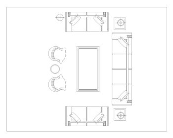 Complete Sofa Set with Tables for Lounge & Dining .dwg_10