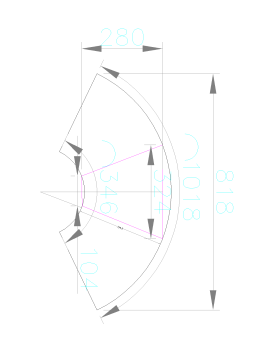 Concentric Reducer template 4"X12" .dwg drawing