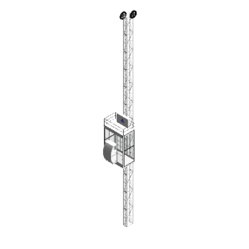 Construction elevator(single cage) revit model