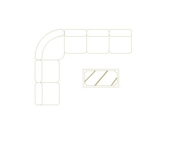 Couch Set Symbol for AutoCAD .dwg_3