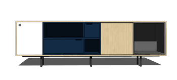 Gabinete de mostrador con compartimento abierto interior azul marino skp
