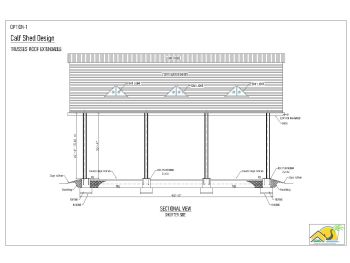 Cow Dairy Farm Calf Shed Design Sectional View .dwg_A