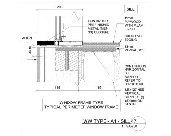 Curtain Wall and Window Schedule Type A1 Sill Details .dwg
