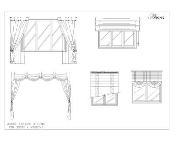 Curtains Set Options for doors & windows .dwg_4