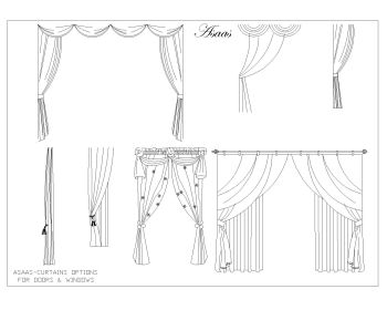 Curtains Set Options for doors & windows .dwg_7